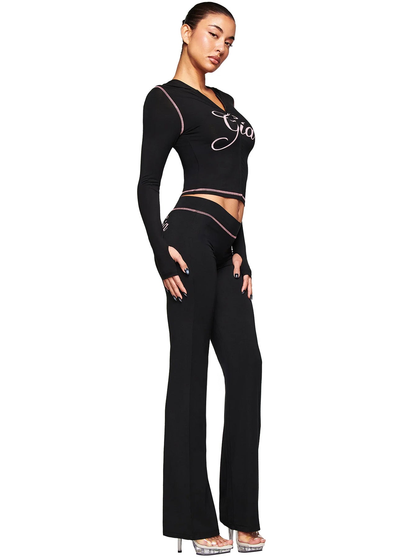 MB1717 Women’s Cropped Hoodie Tracksuit Set