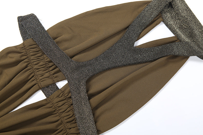 MB1527 Women's Halter Cut Out Maxi Dress