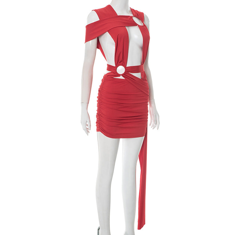 MB1027 Cut-Out Bodycon Dress with Straps