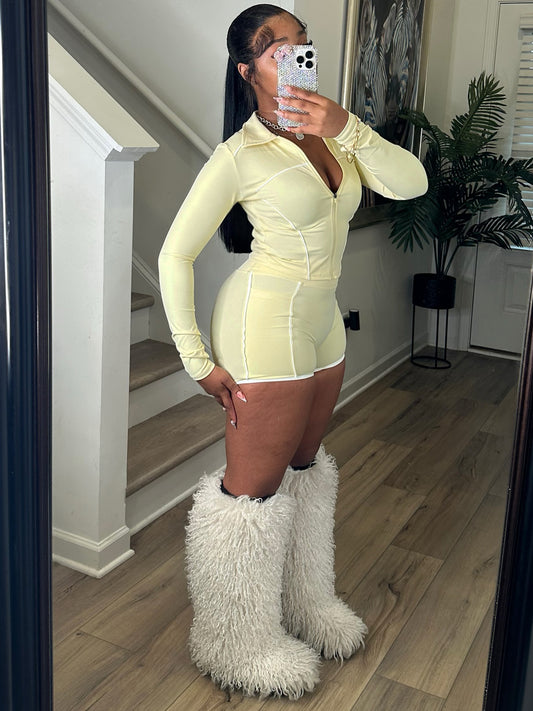 MB1703 Long Sleeve Jacket & Shorts - Two-Piece Set for Women