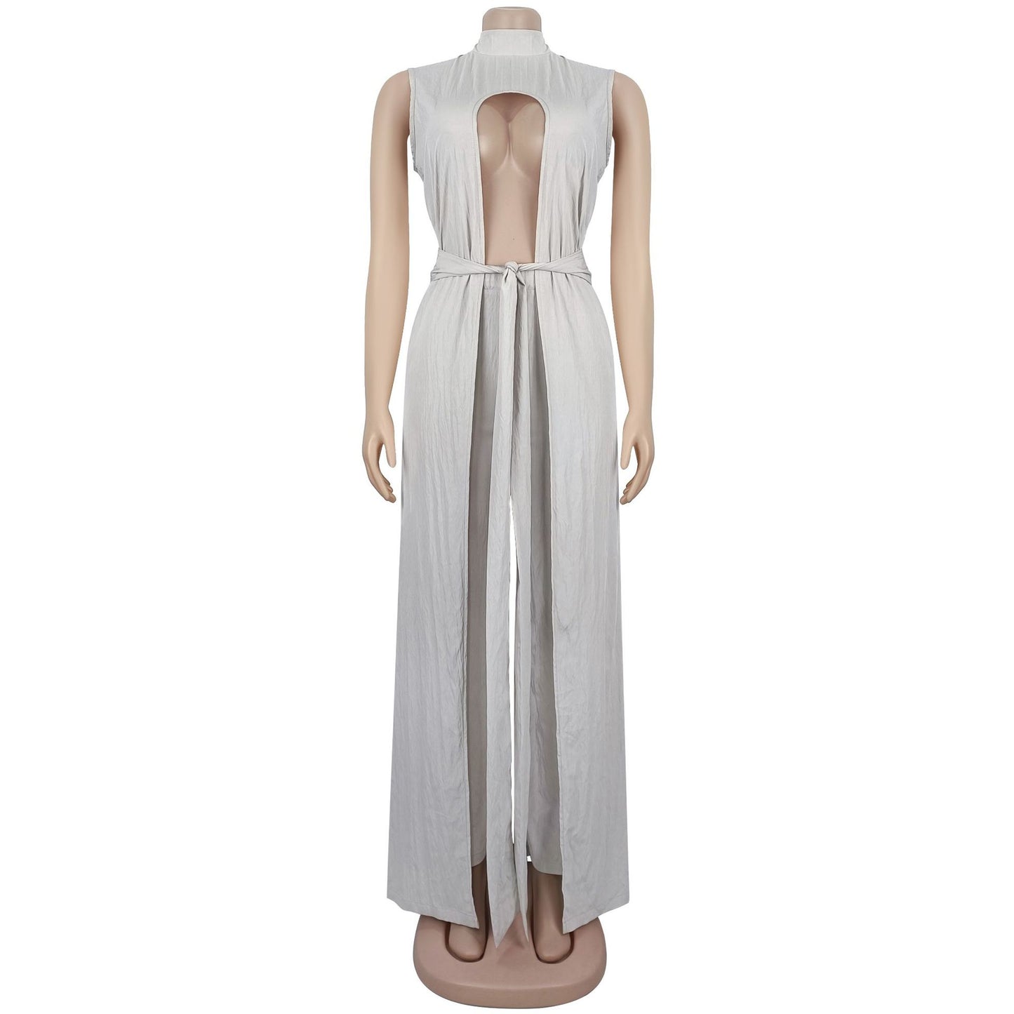 MB1609 Sleeveless High Neck 2-Piece Pants Set