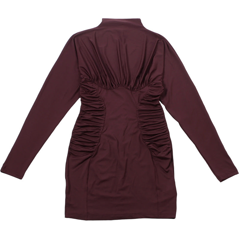 MB1812 Women's Ruched Mini Dress - Bodycon Party Dress