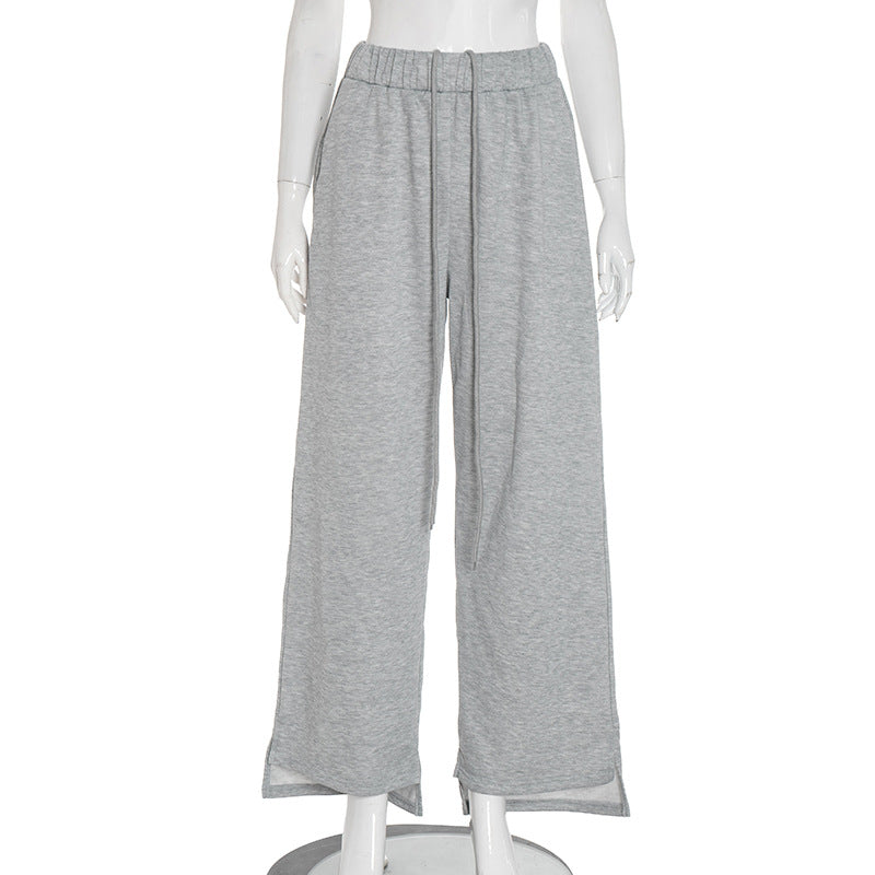MB1039 Women's High Waist Drawstring Wide Leg Pants