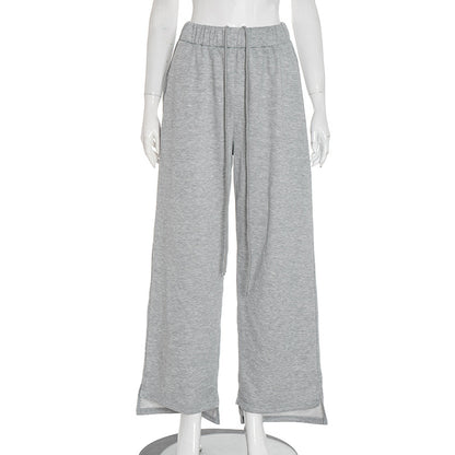 MB1039 Women's High Waist Drawstring Wide Leg Pants