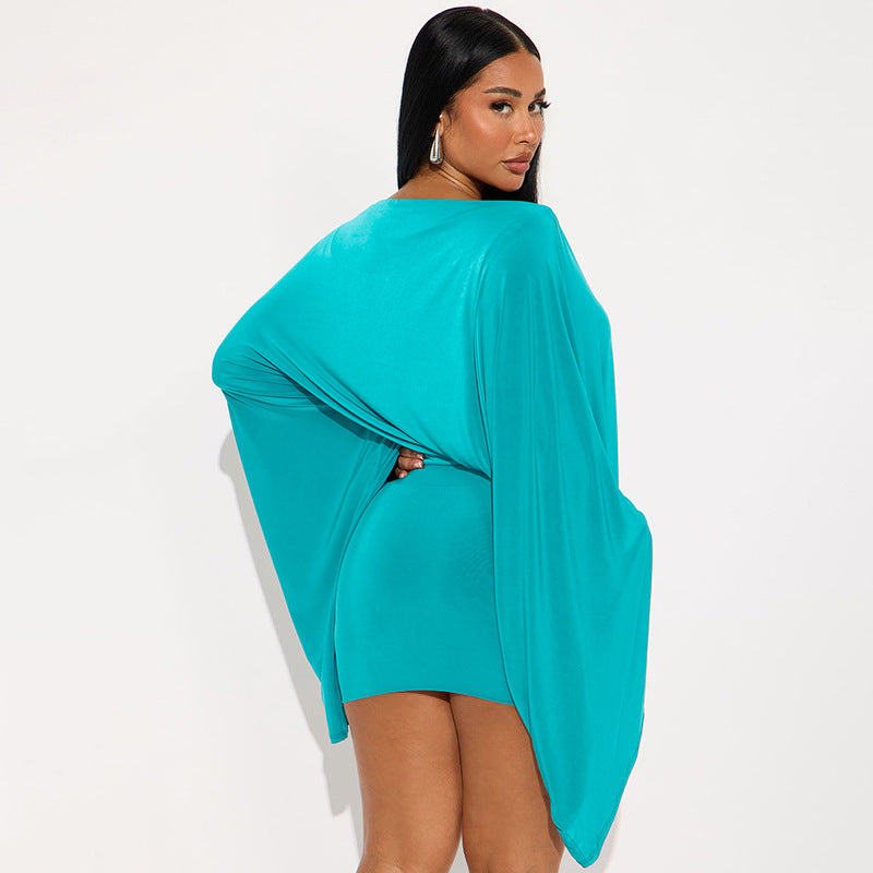 MB1063 Balloon Sleeve Top & Bodycon Skirt Two - Piece Set