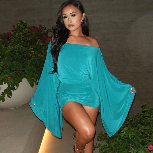 MB1063 Balloon Sleeve Top & Bodycon Skirt Two - Piece Set