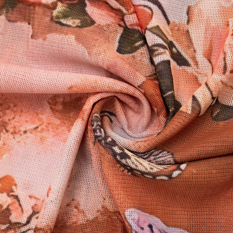 MB1090 Floral Angel Print Bodycon Jumpsuit