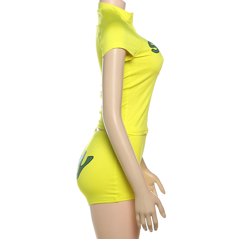 MB1514 Women’s Workout Set Short-Sleeve & Shorts Two-Piece