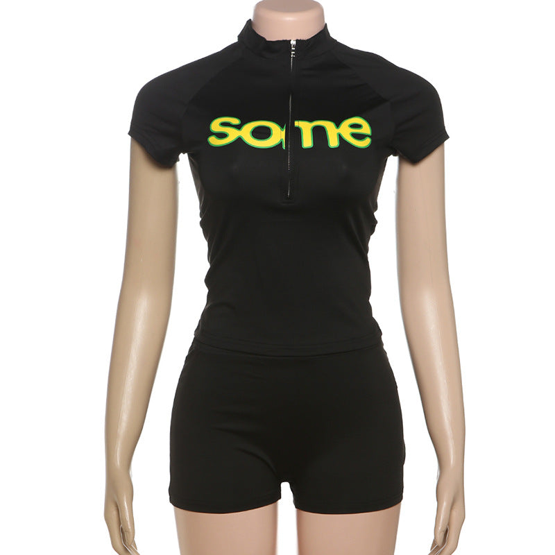 MB1514 Women’s Workout Set Short-Sleeve & Shorts Two-Piece