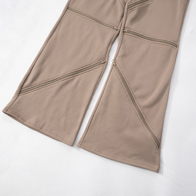 MB1020 Women Wide-leg Pants with Zips