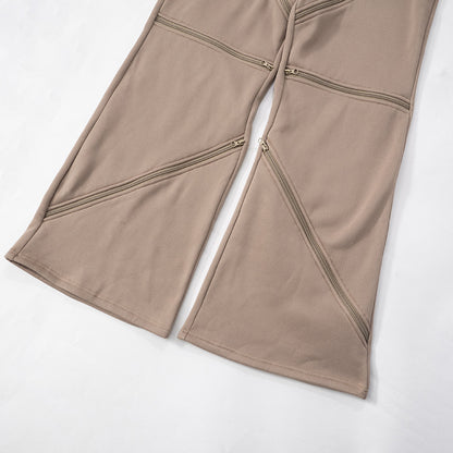 MB1020 Women Wide-leg Pants with Zips