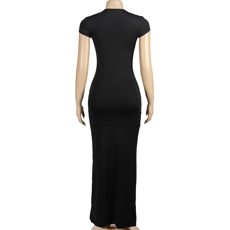MB1305 Short Sleeve Long Dress