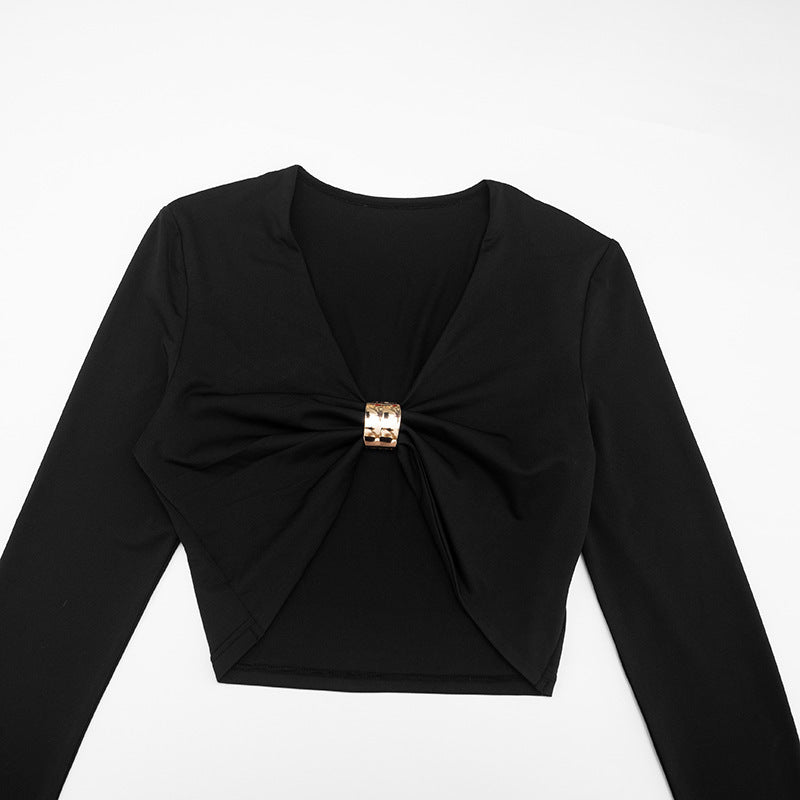 MB1096 Women's 2-Piece Outfit Set - Crop Top & High-Waist Pants