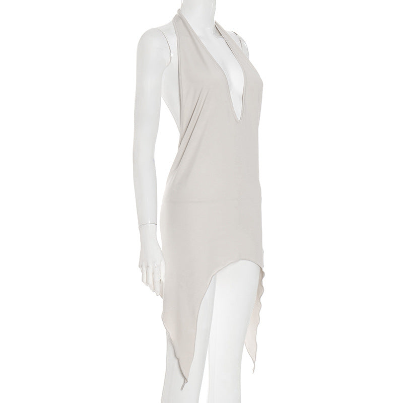 MB1043 Halter Neck Backless Bodycon Mini Dress
