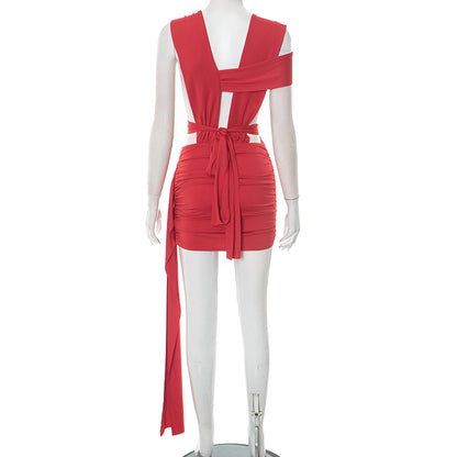 MB1027 Cut-Out Bodycon Dress with Straps