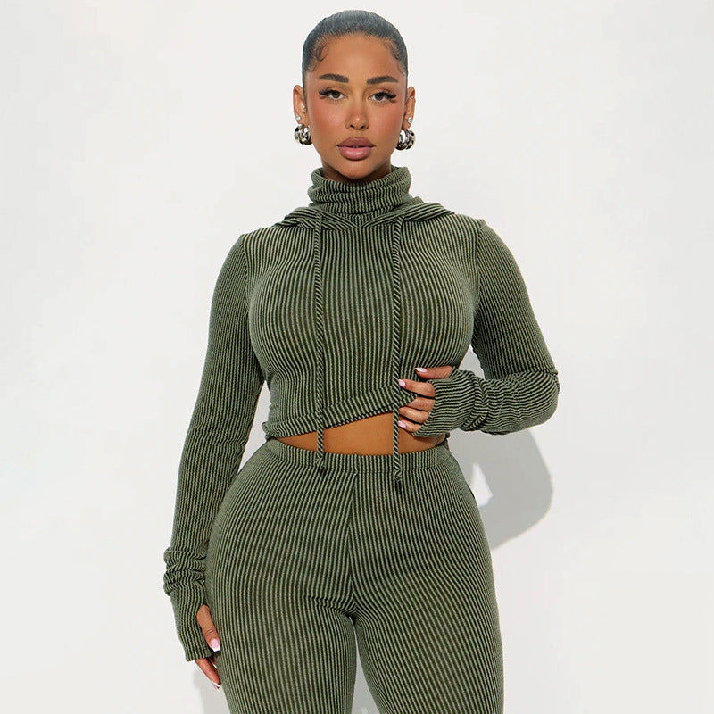 MB1097 Ribbed Two-Piece Set for Women