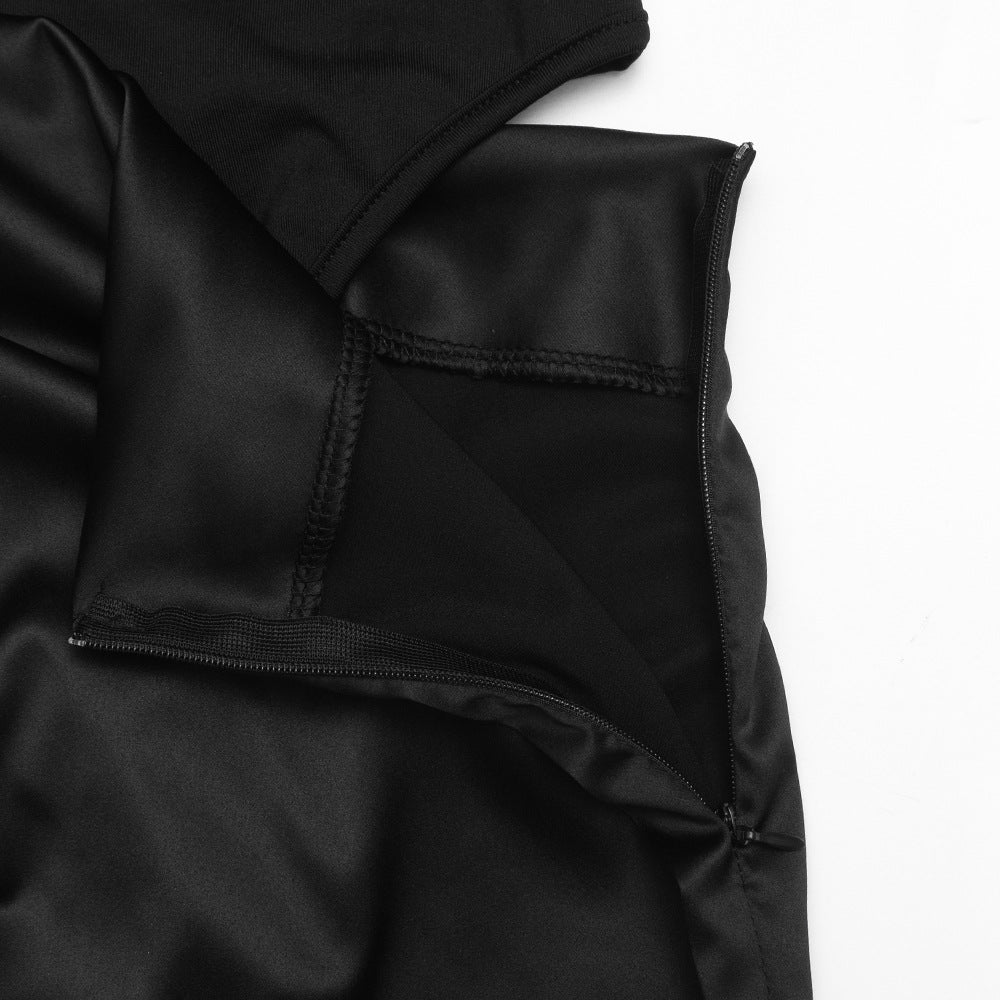 MB1314 Long Sleeve Round Neck Ruched Maxi Dress for Women