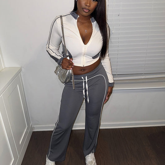 MB1014  Woman Color Block Tracksuit