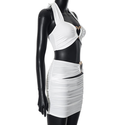 MB1011 Crop Top and Mini Skirt Two Piece Set