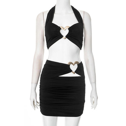 MB1011 Crop Top and Mini Skirt Two Piece Set