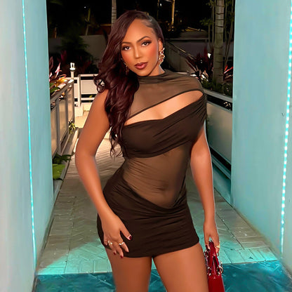 MB1021 Ruched Bodycon Mini Dress