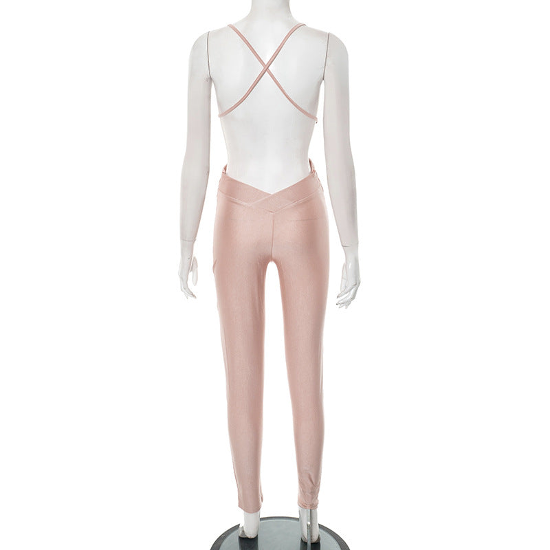 MB1032 Women's Backless Bodycon Jumpsuit
