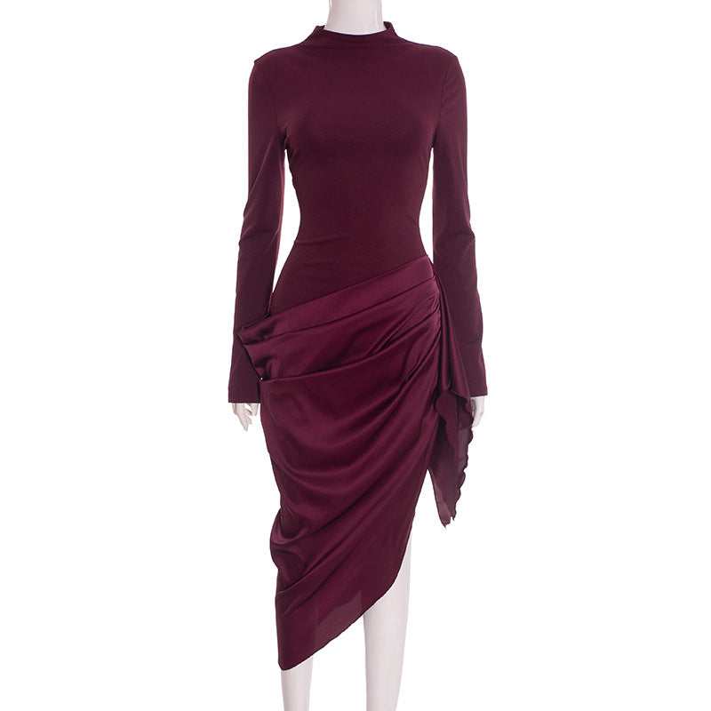 MB1429 Twist-Drape Midi Dress – Formal Occasion Wear for Women