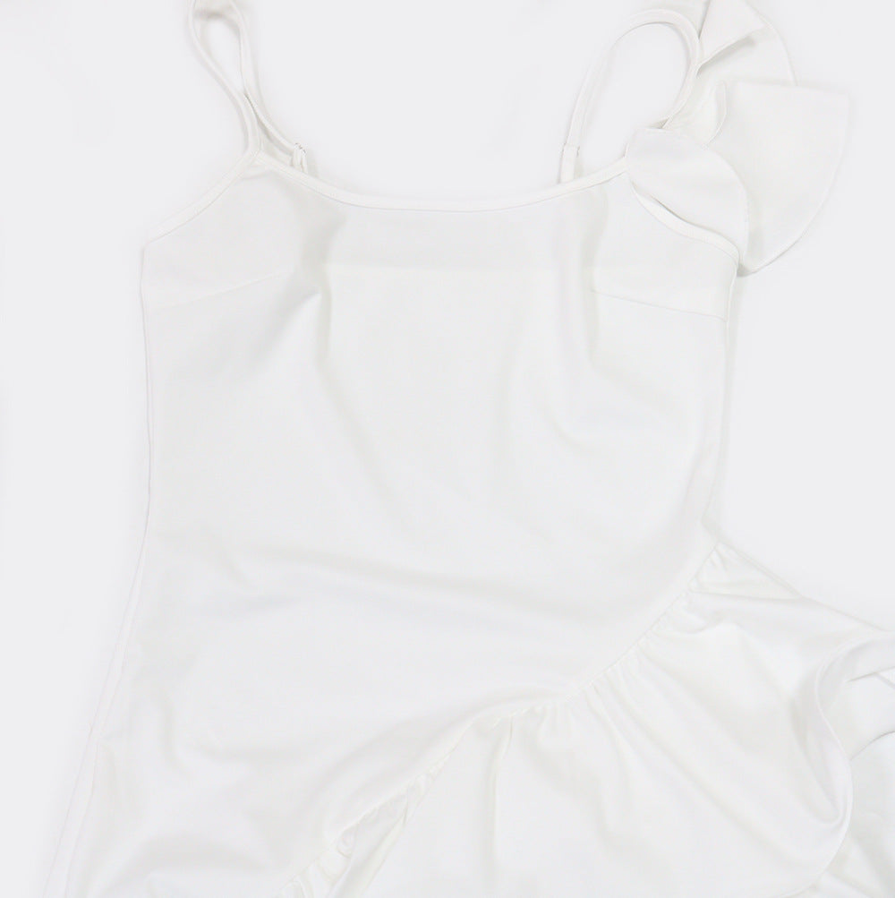 MB1207 Women's Ruffle Spaghetti Strap Dress