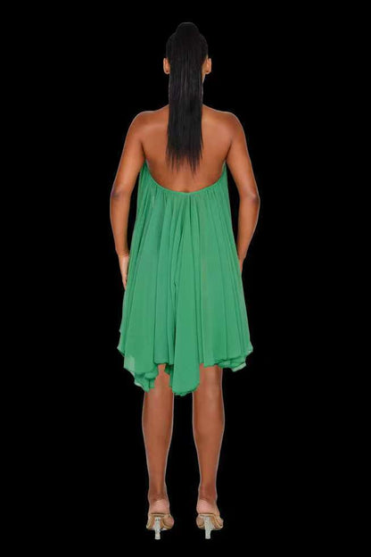 MB1310 Solid Color Short Dresses