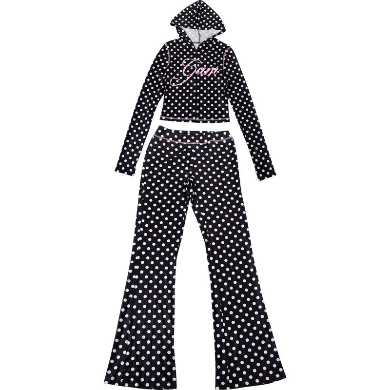 MB1107 Black & White Polka Dot Two-Piece Set