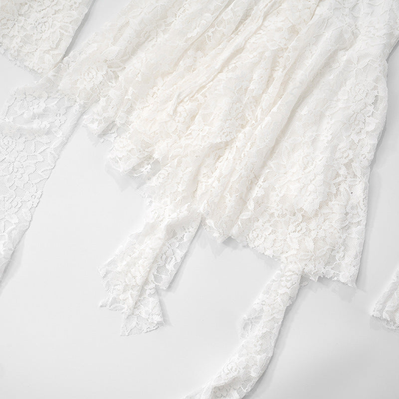 MB10118 Lace Dress with Bell Sleeves - Women's Party Outfit