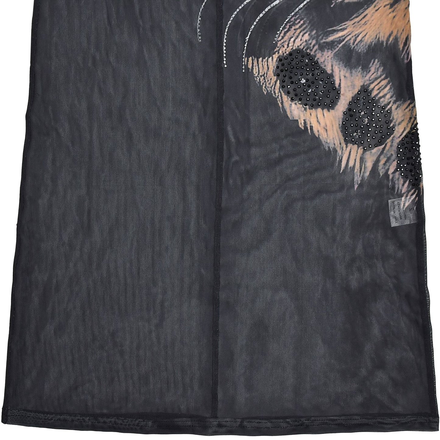 MB1608 Black 2-Piece Dress Set - Mini Dress + Leopard Head Print Maxi Overlay