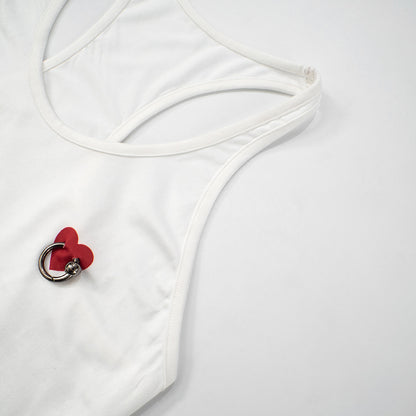 MB1018 Woman White Crop Top