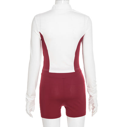 MB1029 Color-Block Two-Piece Set for Women