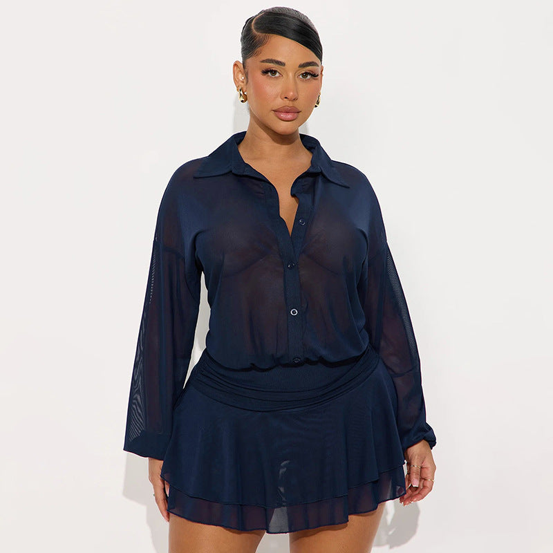 MB1094 Ruffle Hem Mini Dress for Women