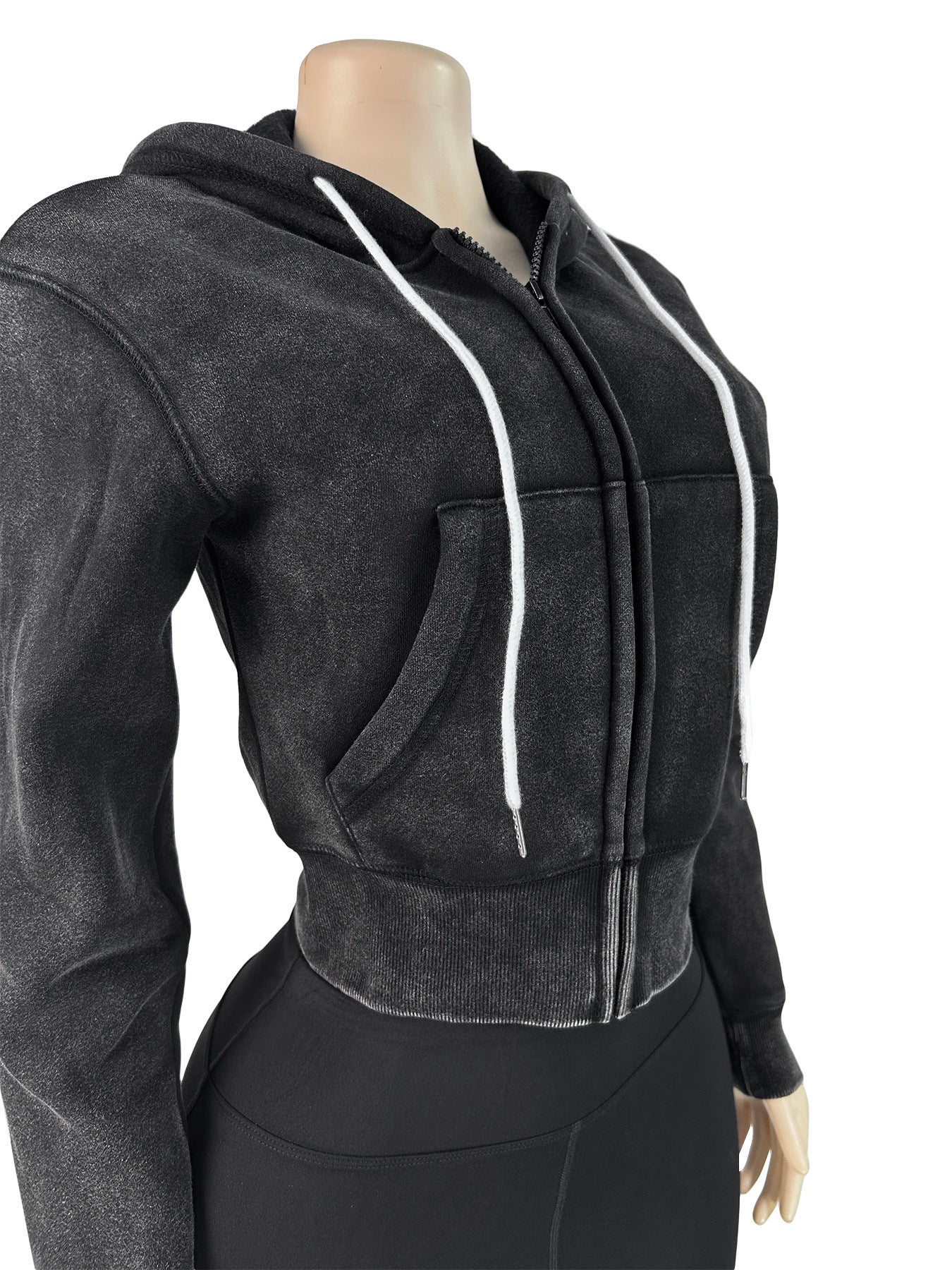 MB1710 Women's Fleece Hoodie & High-Waisted Yoga Pants Two-Piece Set