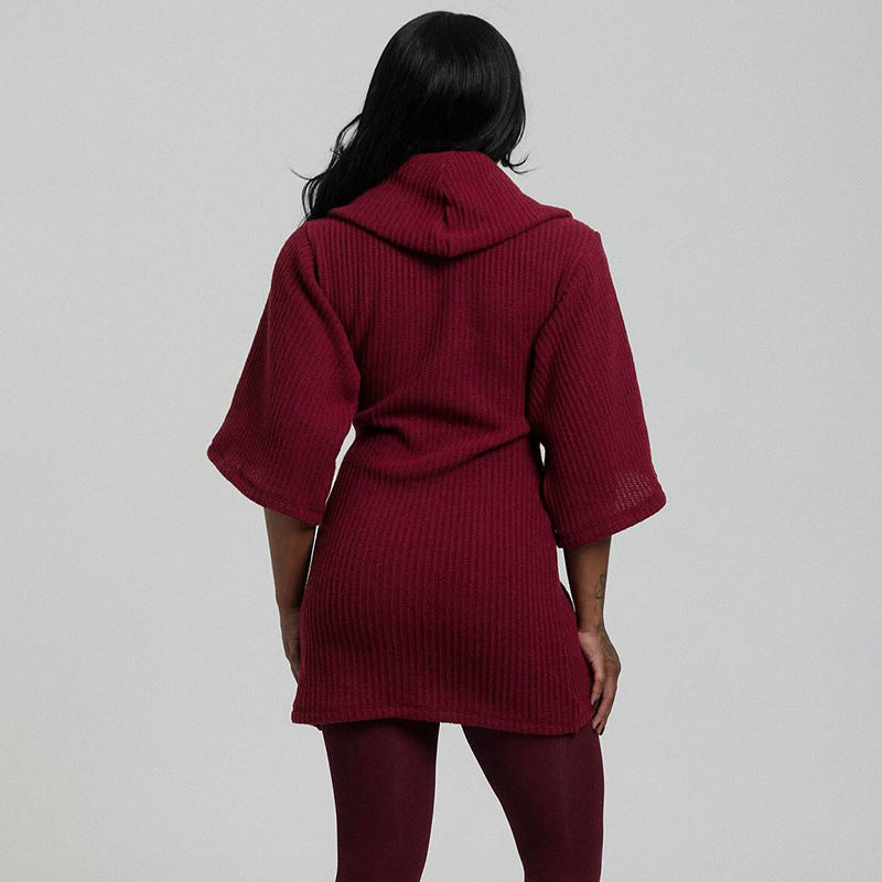 MB1075 Plunging Neckline Knit Mini Dress for Women