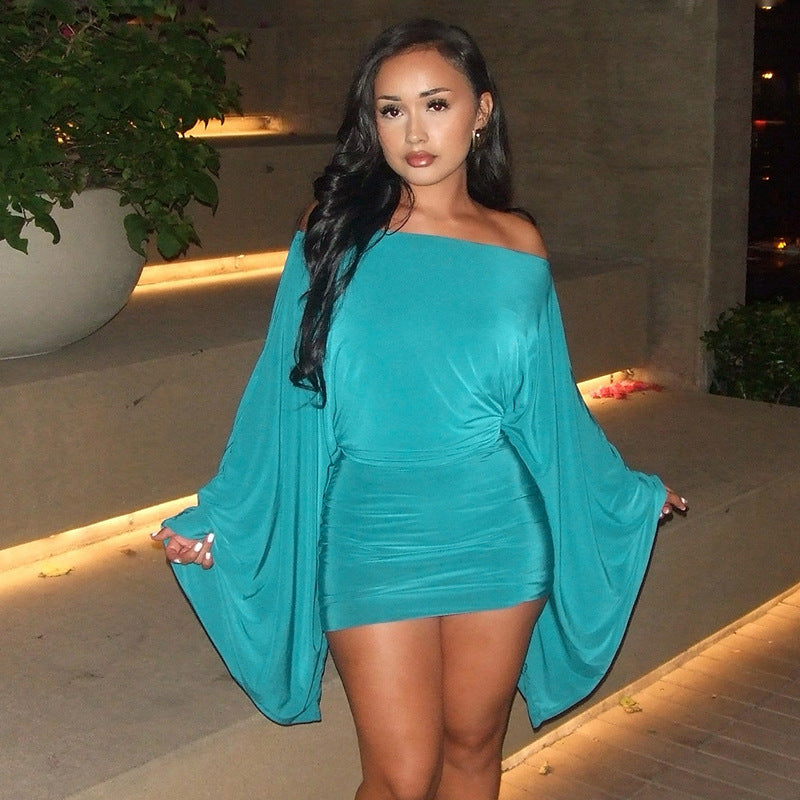 MB1063 Balloon Sleeve Top & Bodycon Skirt Two - Piece Set