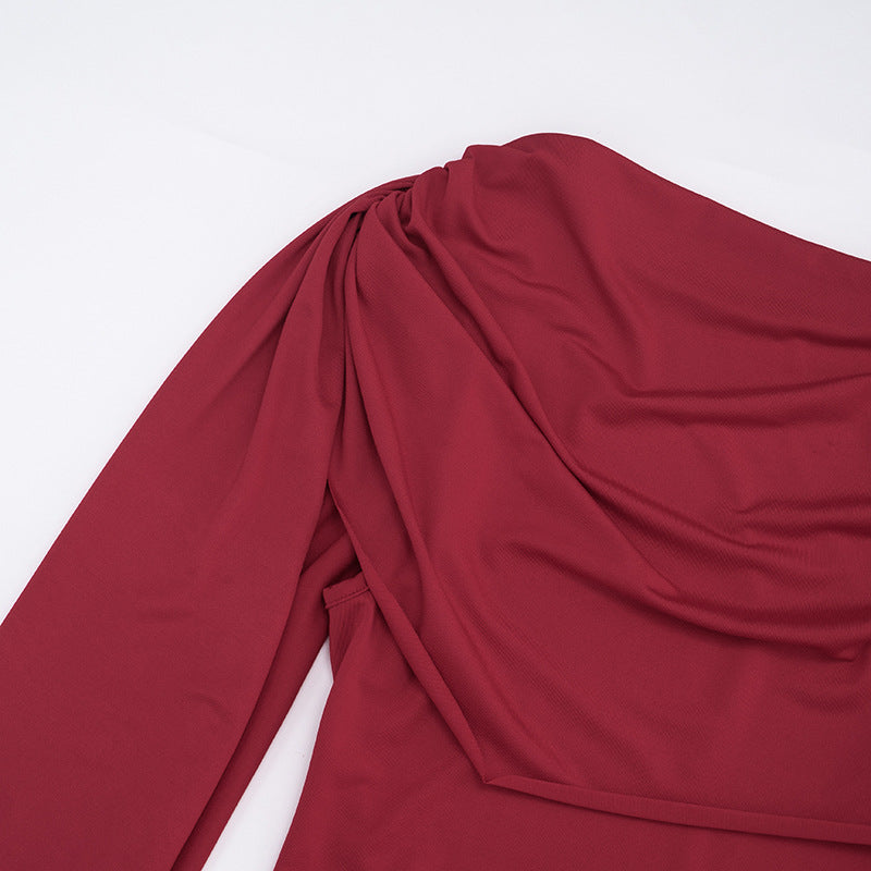 MB10111 Cape Sleeve Maxi Dress