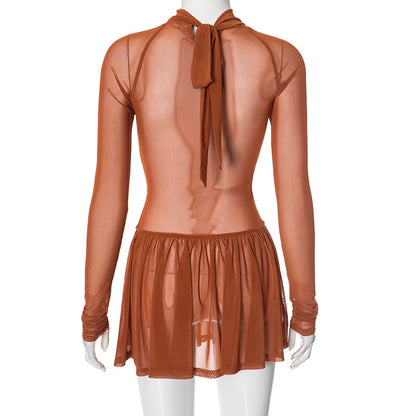 MB1019 Bodycon Party Dress with Flared Skirt for Women