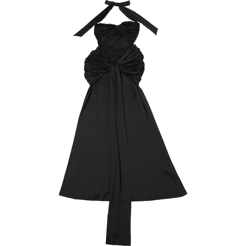 MB1816 Women's Sheer Mesh Halter Ruched Mermaid Maxi Dress