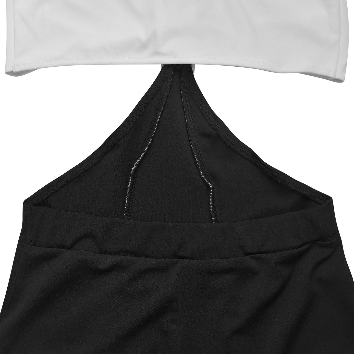 MB1604 Color Block Wide Leg Jumpsuit - High Waist Party Romper