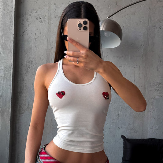 MB1018 Woman White Crop Top