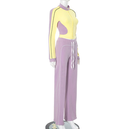 MB1014  Woman Color Block Tracksuit