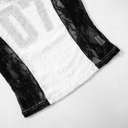 MB1003 Mesh Shirts for Women with Rhinestones