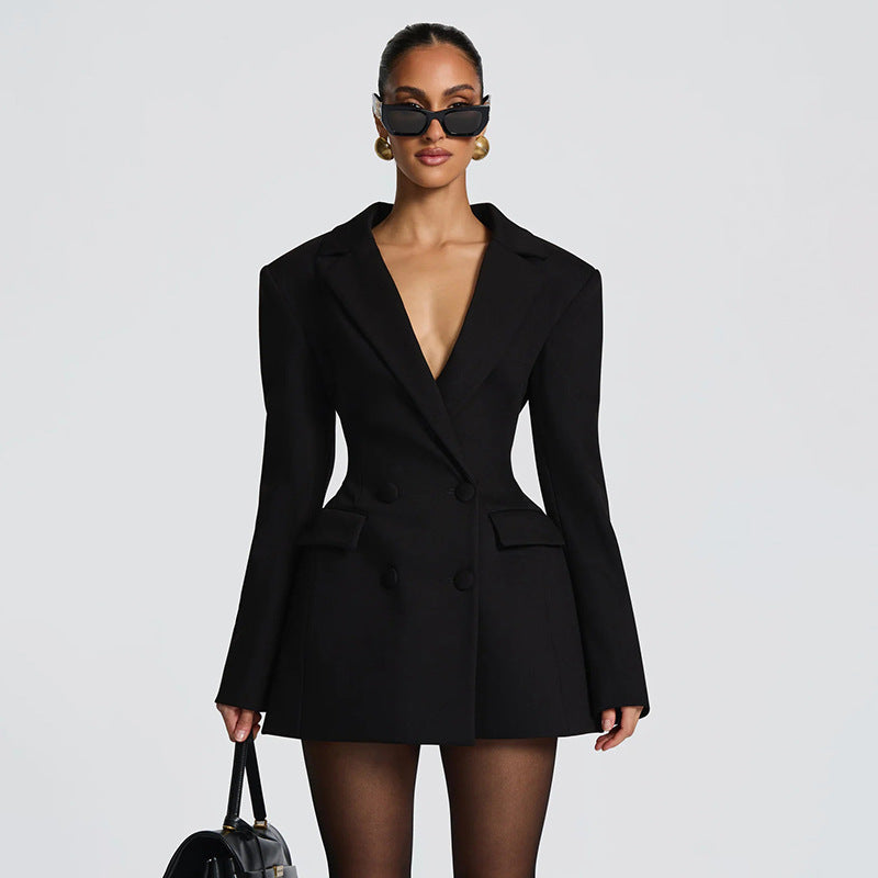MB1432 Double-Breasted Fitted Blazer Dress