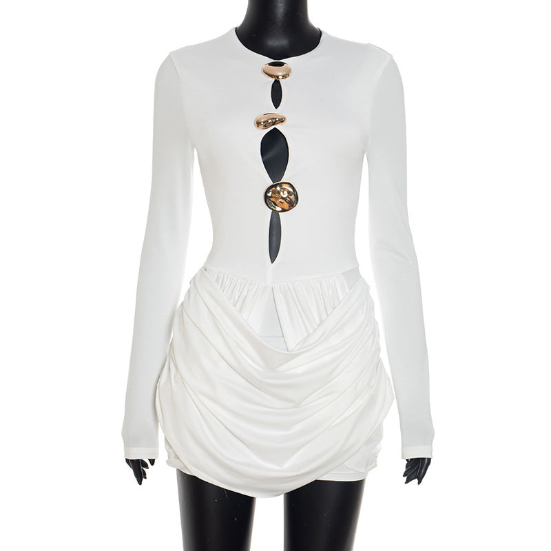 MB1423 Long Sleeve Cutout Mini Dress for Women