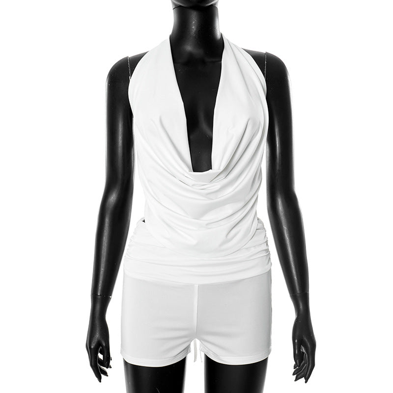 MB1015 Woman Sleeveless Top and Shorts Two-Piece Set