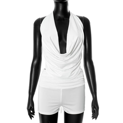MB1015 Woman Sleeveless Top and Shorts Two-Piece Set
