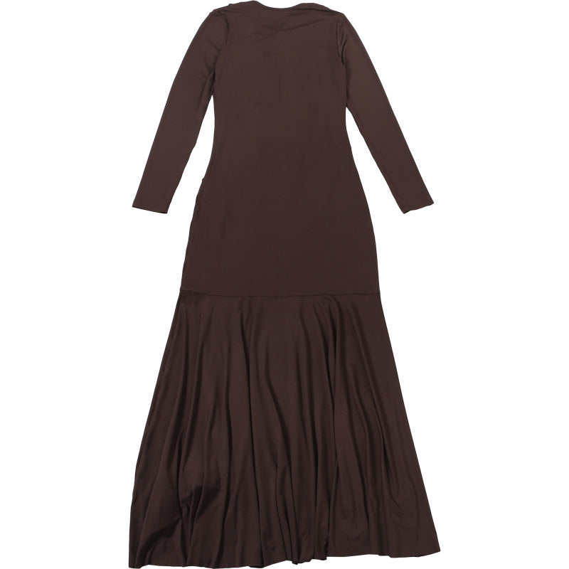 MB1134 Ruffled Long-Sleeve Maxi Dress